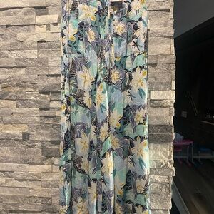 Roxy Sunset Daze Pants in Blue and Yellow.